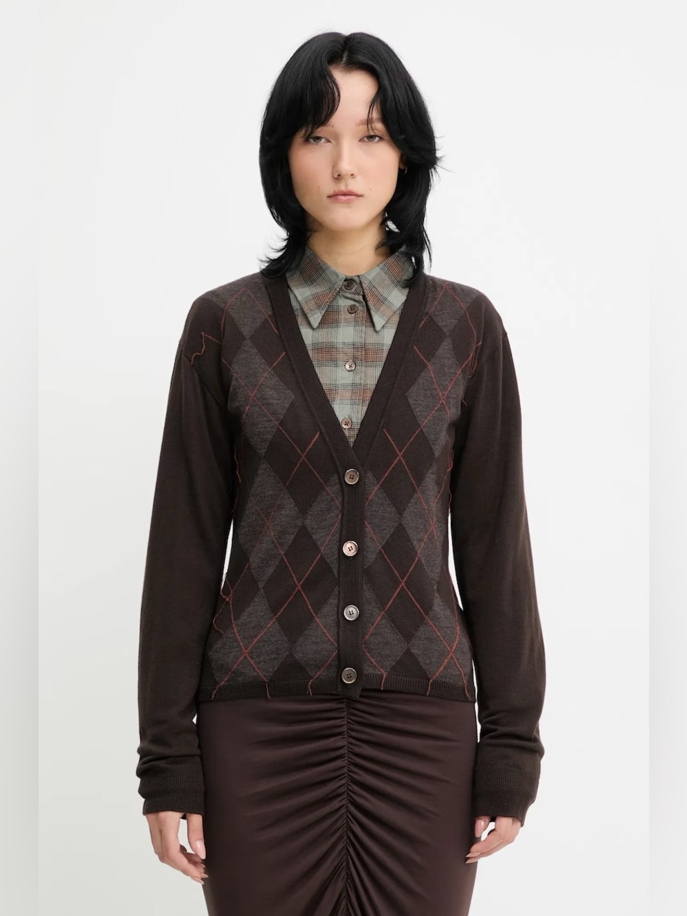 Our Legacy Ivy Argyle Cardigan in size EU32